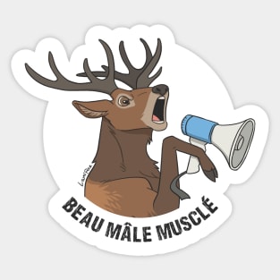Beau Mâle Musclé - FR - Cerf Élaphe Sticker